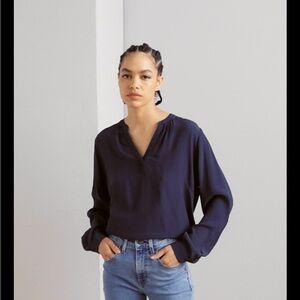 Ann Taylor Black V-Neck Blouse